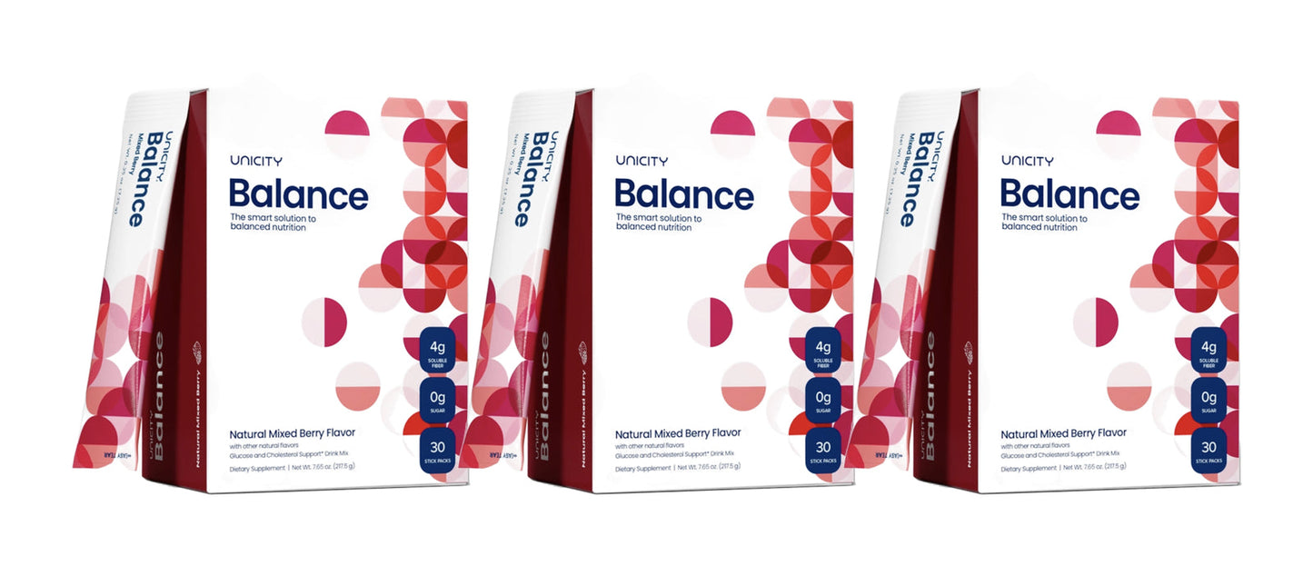 Unicity Balance Mixed Berry Flavor Fiber Supplement Drink Mix - 30 Stick Packs
