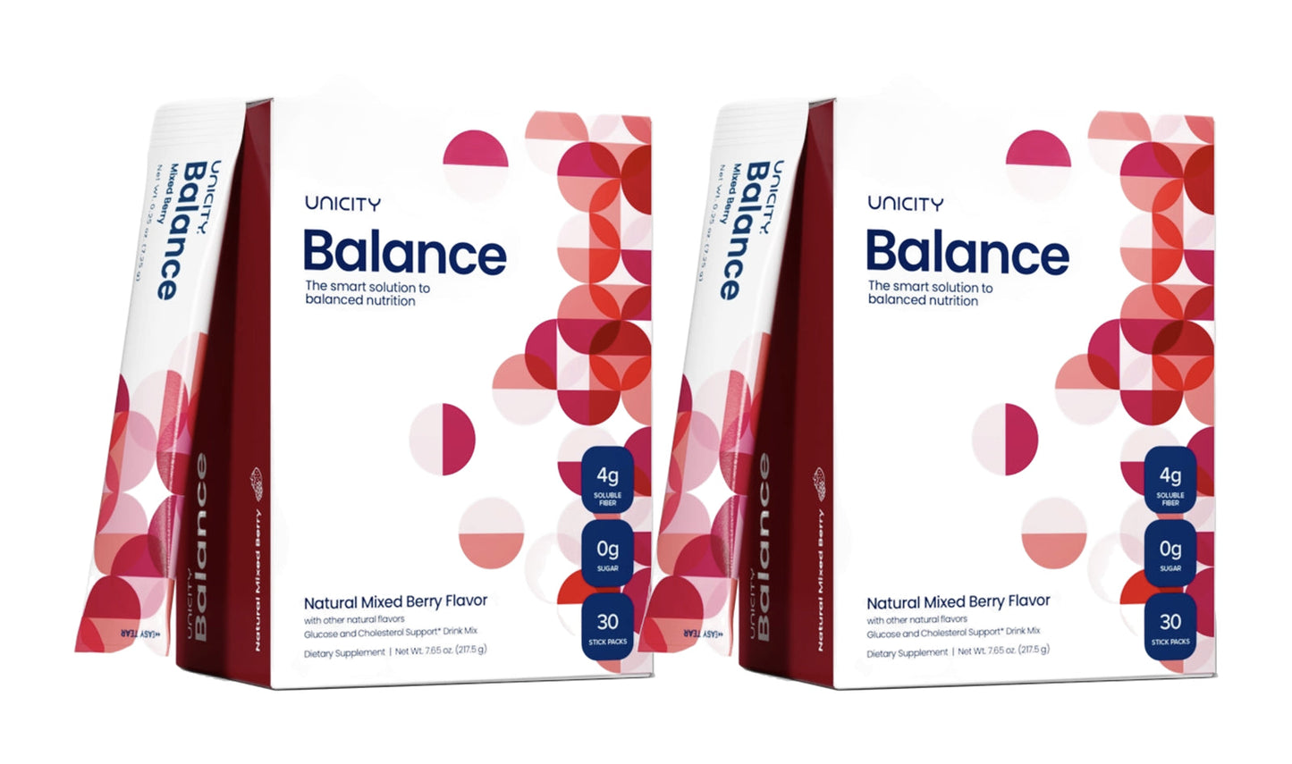 Unicity Balance Mixed Berry Flavor Fiber Supplement Drink Mix - 30 Stick Packs