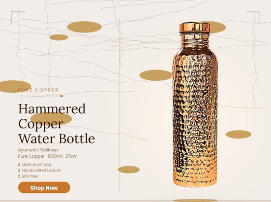 Pure Copper Water Bottle 34oz (1000ml)