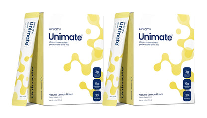 Unicity Unimate Natural Lemon Flavor Yerba Mate Energy Drink Mix - 30 Stick Packs