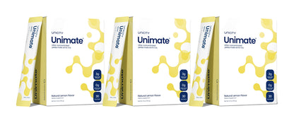 Unicity Unimate Natural Lemon Flavor Yerba Mate Energy Drink Mix - 30 Stick Packs